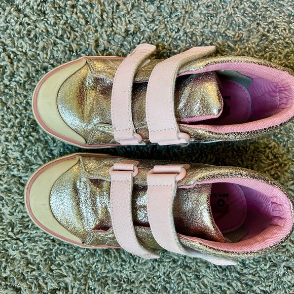 See Kai Run Pink and Gold Kids High-Top Sneakers - Picture 3 of 5